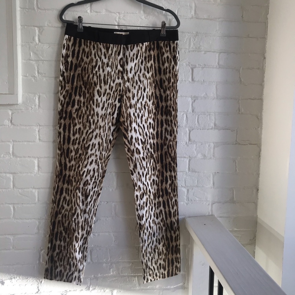 Michael Kors Cheetah Ankle Pants like new large 10